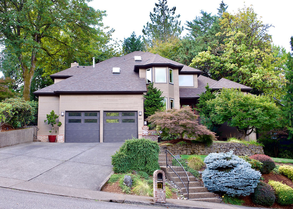 Two-story Oregon home with siding installed