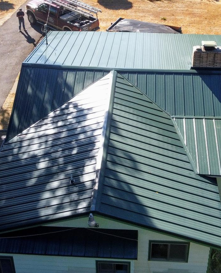 Image of a green metal roof