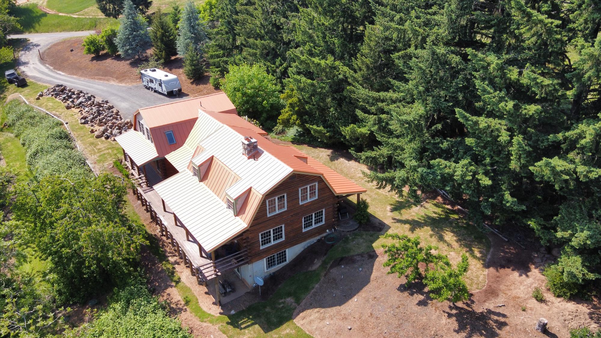 Standing Seam Metal Roofing project aerial view