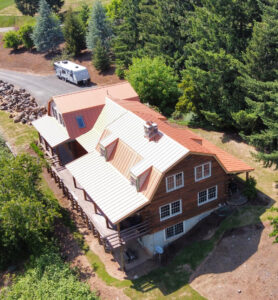 Standing Seam Metal Roofing project aerial view